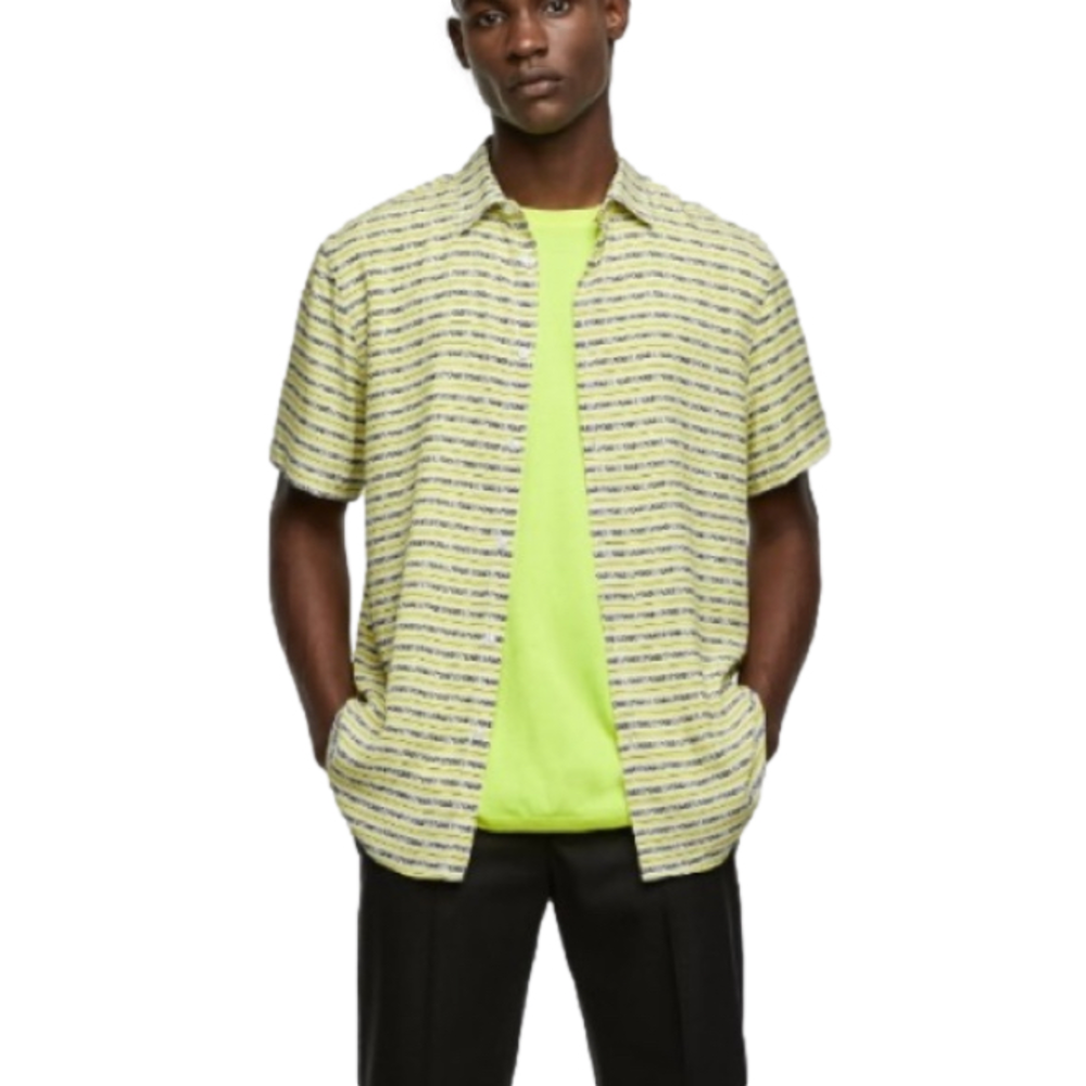 ZARA Slogan Print Button Down Short Sleeve. Men’s large